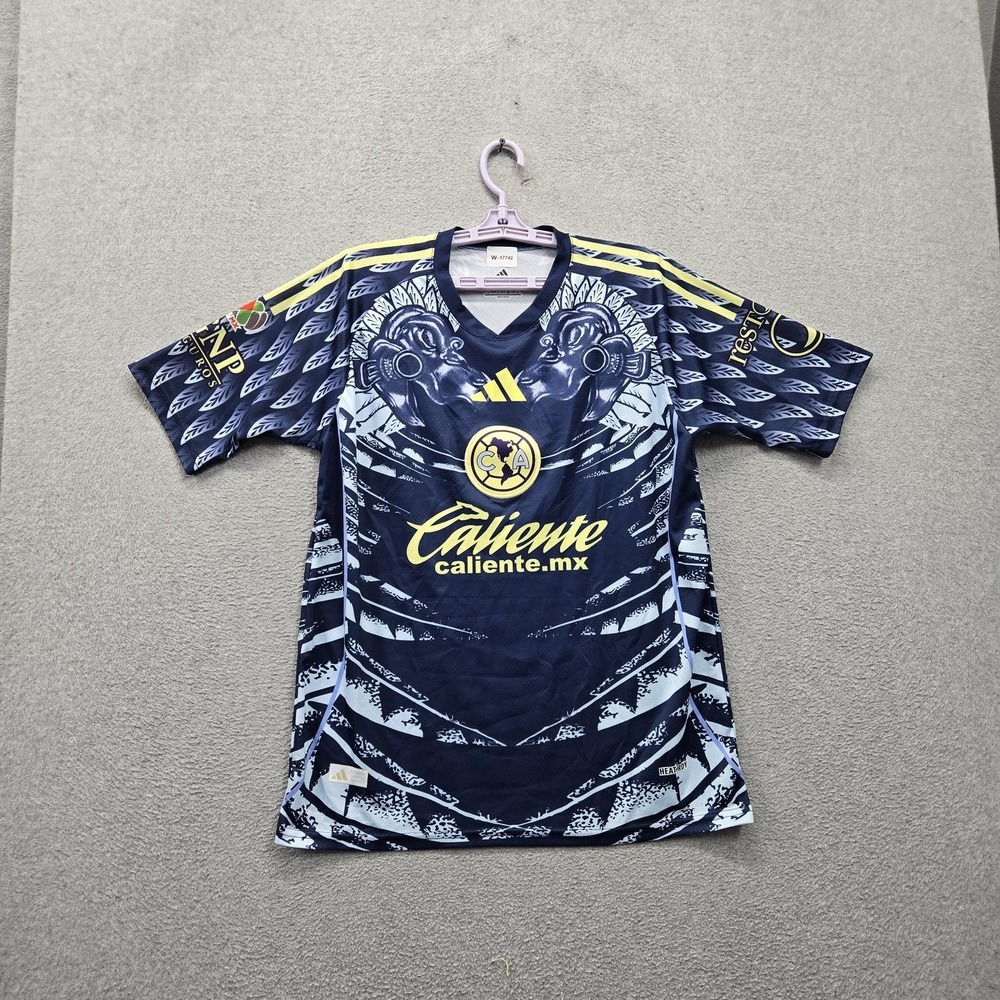 Club America 2025/26 Away Men Jersey M Navy Adidas Soccer Logo Graphic Print